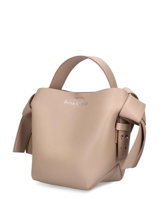 Acne Metallic Mini Musubi Leather Top Handle Bag