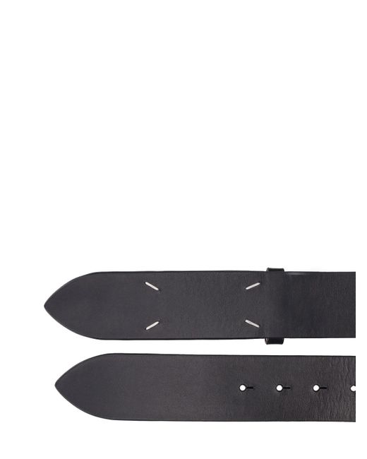 Maison Margiela Black 45Mm Leather Belt for men