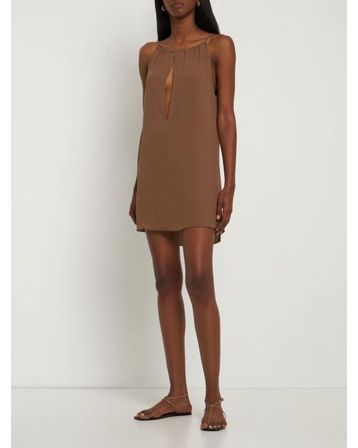 Donna Ziggy Tech Mini Halter Dress di ALEX RIVIÈRE STUDIO in Brown