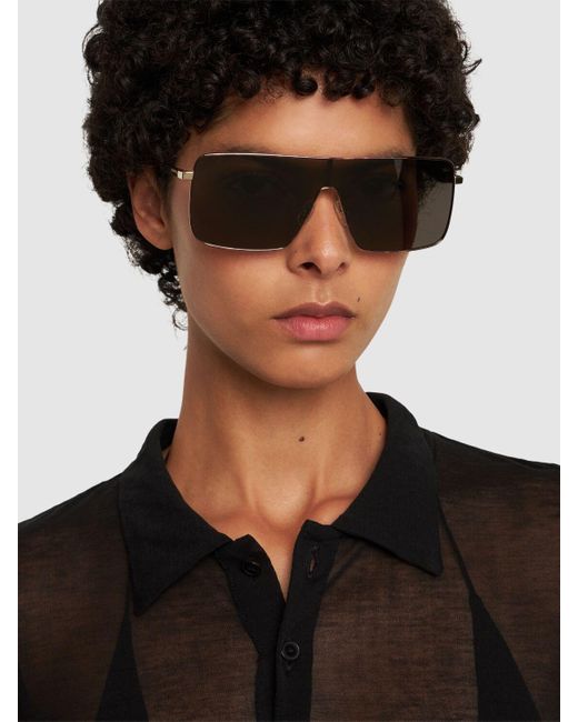 Victoria Beckham Gray V Line Metal Sunglasses
