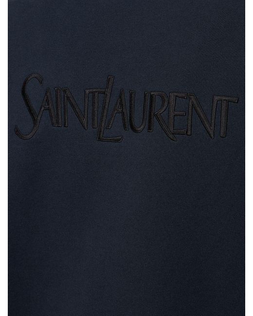 メンズ Saint Laurent Old School コットンスウェットシャツ Blue