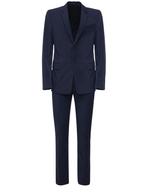 Prada Einreihiger Anzug Aus Stretch-popeline in Blue für Herren