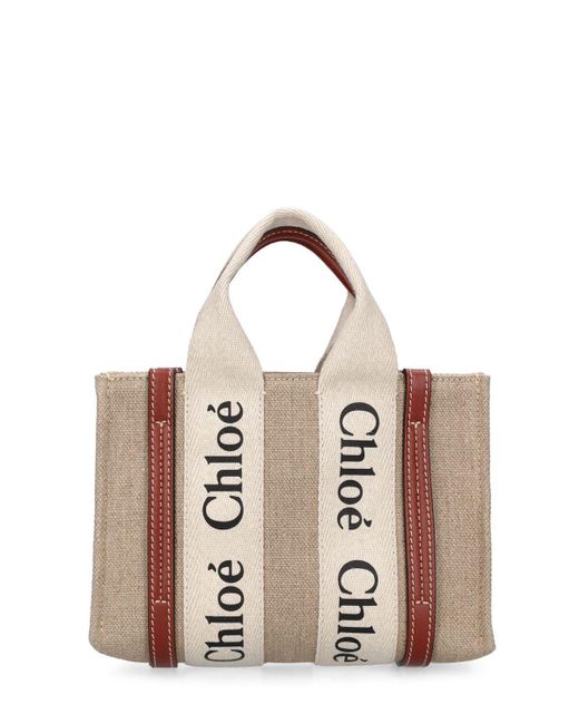 Chloé Multicolor Mini Woody Canvas Top Handle Bag