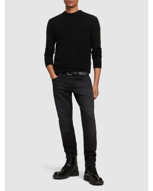 DIESEL Enge Jeans Aus Baumwolldenim "d-strukt" in Black für Herren