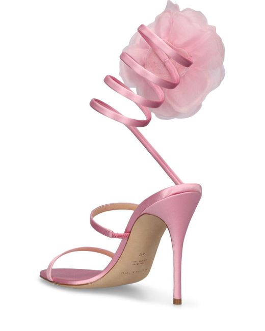 Magda Butrym Pink 105Mm Spiral Satin Sandals