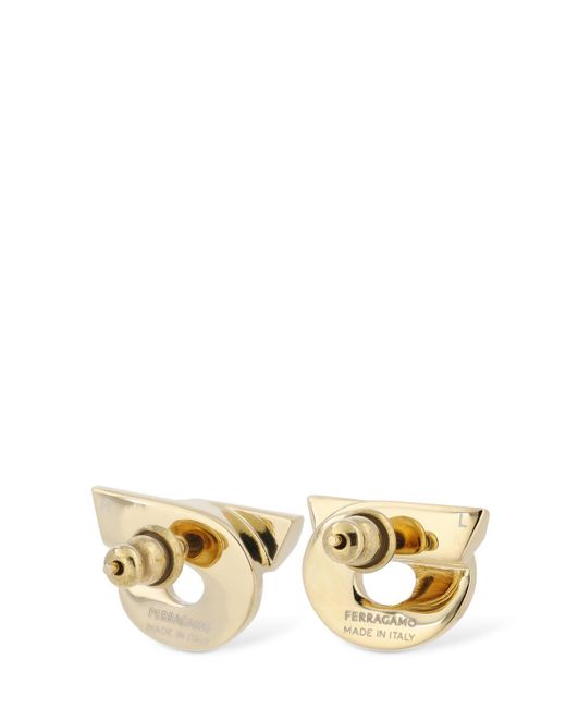 Ferragamo Metallic New Gstr 18d Crystal Stud Earrings