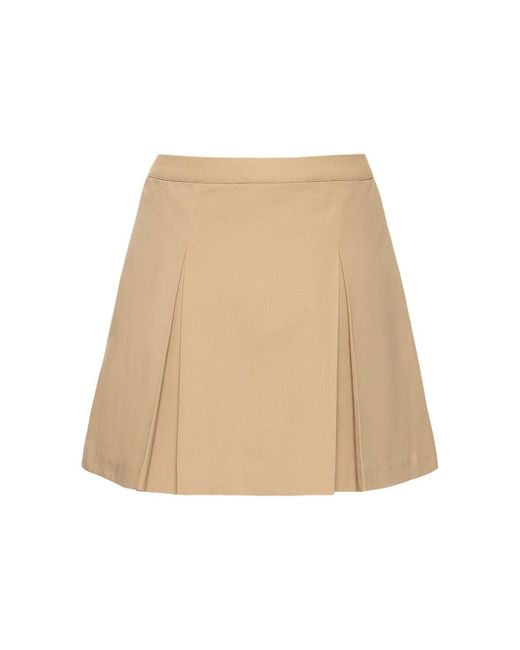 Sporty & Rich Natural Serif Logo Double Pleated Skirt