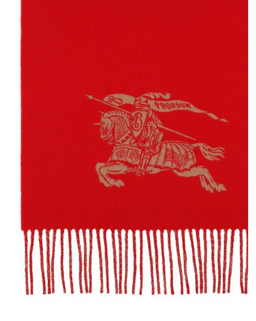Burberry Red Logo Two Tone Cashmere Scarf for men