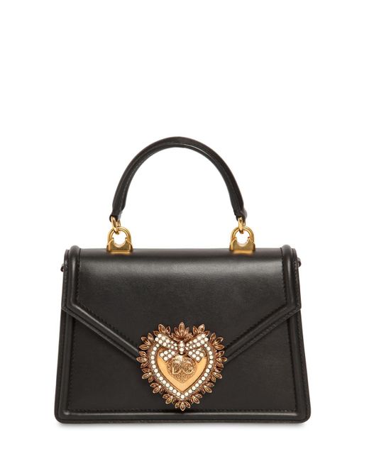 Dolce & Gabbana Black Small Smooth Calfskin Devotion Bag