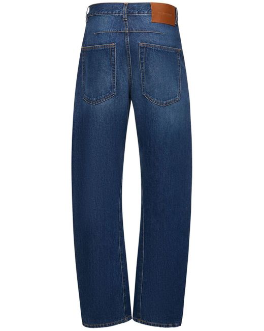 Victoria Beckham Blue Twisted Low-Rise Slouch Denim Jeans