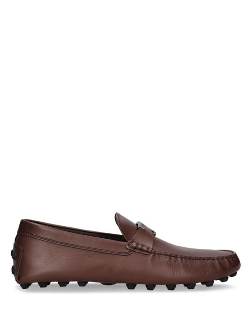 Tod's Brown T Gommino Leather Loafers for men