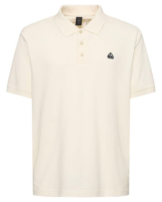Moose Knuckles Natural Piqué Cotton Polo Shirt for men