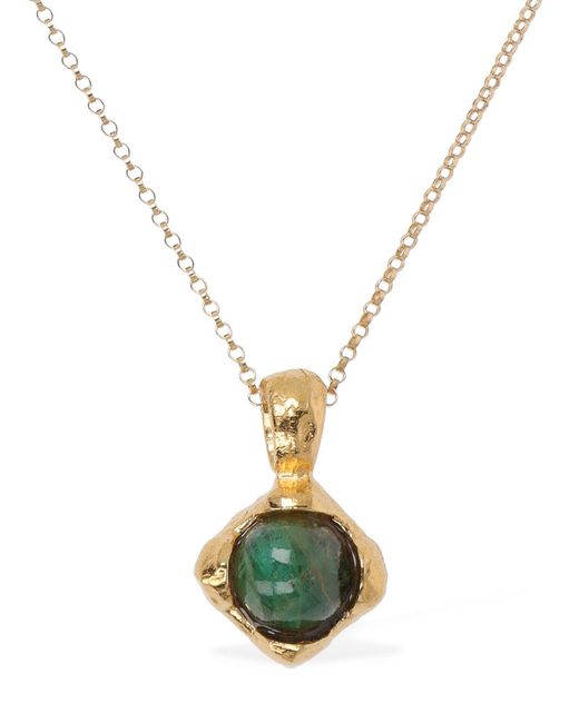 Alighieri Metallic The Eye Of The Storm Emerald Necklace