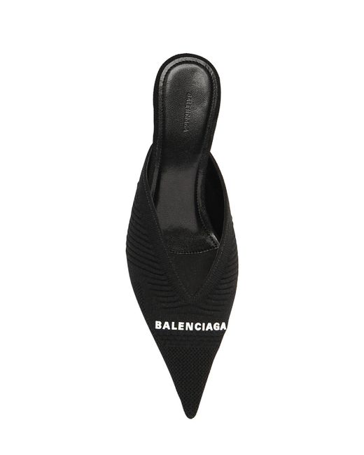 Balenciaga 40mm Knife 2.0 Textured Knit Mule in Black | Lyst UK