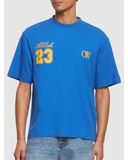Off-White c/o Virgil Abloh Blue Ow 23 Skate Cotton T-Shirt for men
