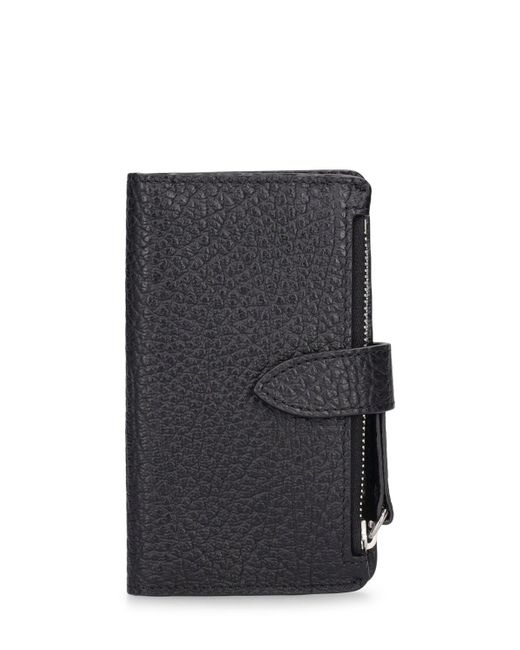 Maison Margiela Gray Grainy Leather Zipped Card Holder for men