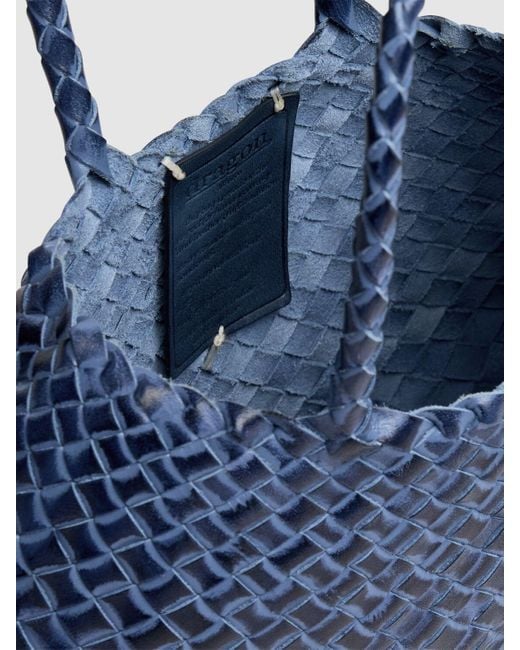 Dragon Diffusion Blue Small Santa Croce Leather Shoulder Bag
