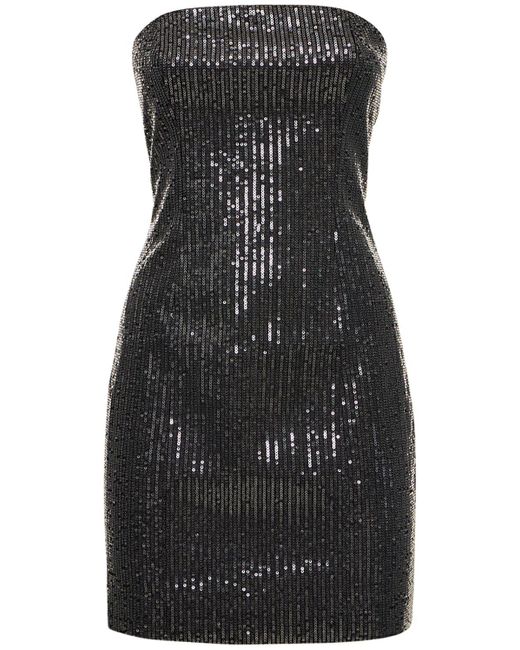 ROTATE BIRGER CHRISTENSEN Black Sequined Twill Mini Dress