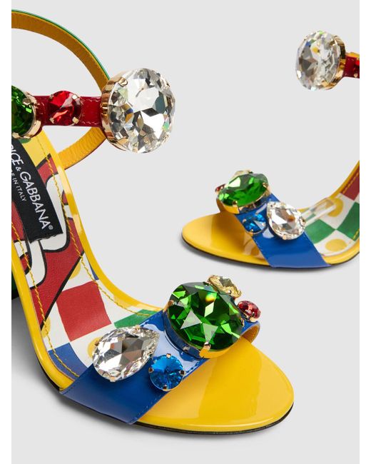 Dolce & Gabbana Multicolor 105 Mm Hohe Sandalen Aus Lackleder "keira"
