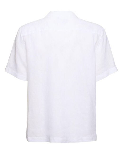 Chemise à manches courtes en lin angelo Frescobol Carioca pour homme en coloris White