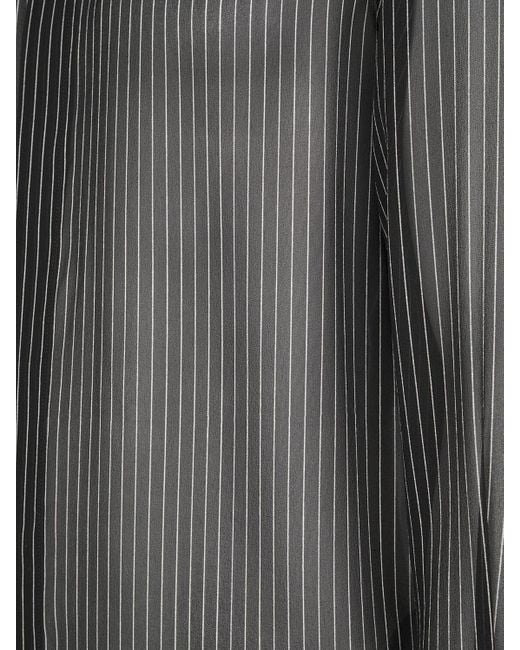 Saint Laurent Seidengeorgettehemd Mit Streifen in Black für Herren