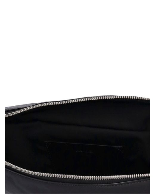 Jil Sander Black Leather Belt Bag for men