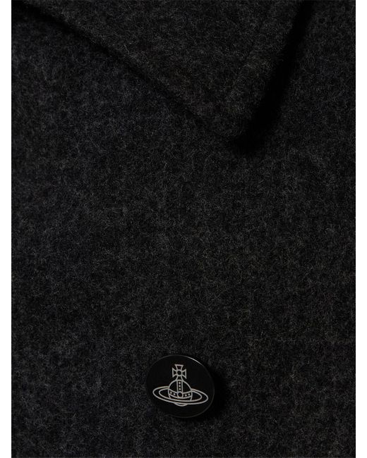 Peacoat in misto lana vergine e cashmere di Vivienne Westwood in Black da Uomo