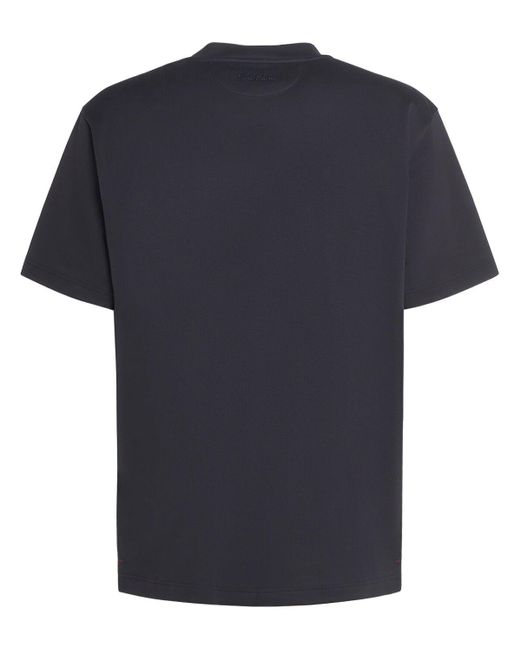 Loro Piana Blue Cotton Jersey Crewneck T-Shirt for men