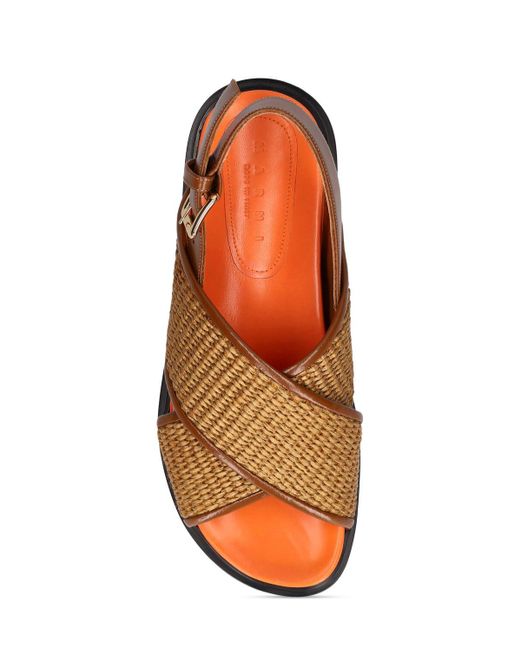 Marni Brown 20mm Fussbett Cotton & Nylon Sandals