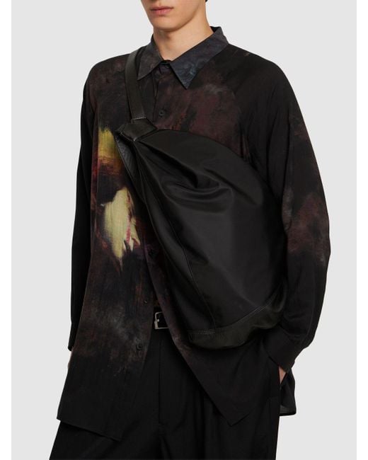 Sac à dos en nylon et cuir hakama Yohji Yamamoto pour homme en coloris Black