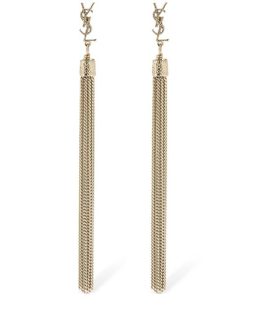 Saint Laurent Curb Link Chain Earrings in Pale/Or Laiton