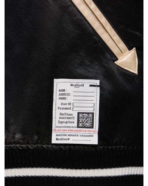 Bomber souvenir con zip di Maison Mihara Yasuhiro in Black da Uomo
