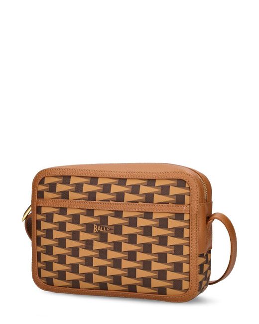 Bally Pennant Canvas Crossbody Bag in Brown for Men Lyst UK