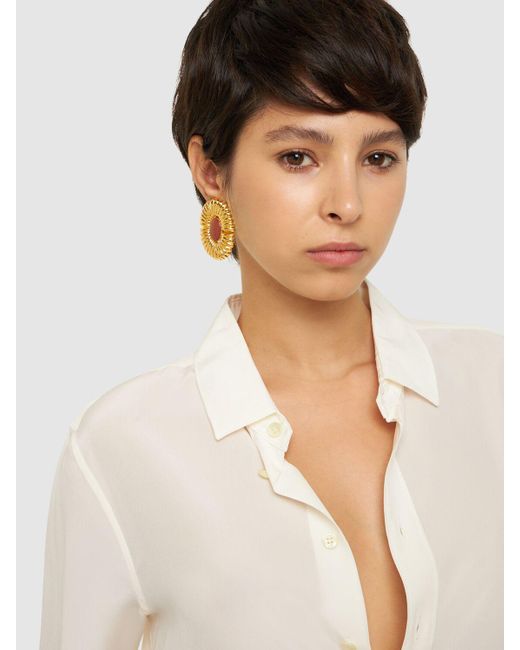 D'Estree Yellow Sonia Sun Stud Earrings