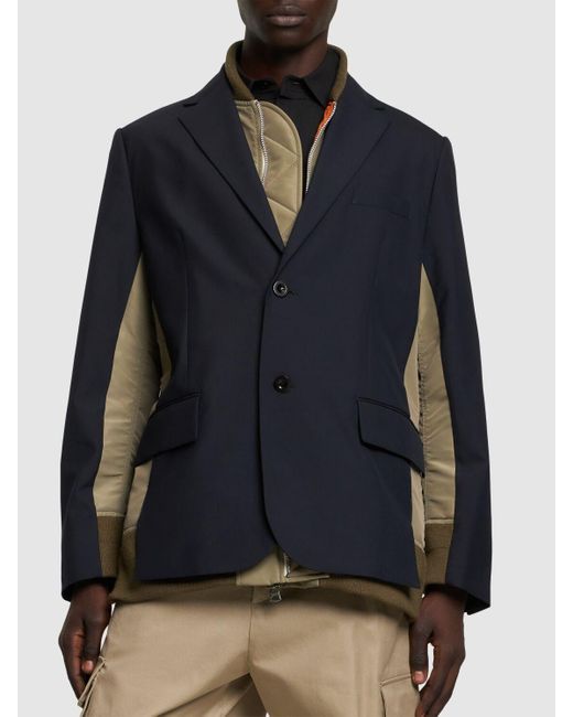 Sacai Black Tailored Blazer & Nylon Twill Jacket for men
