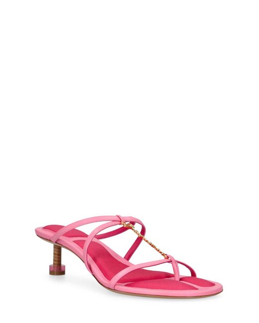 Jacquemus Pink Le Chouchou 'les Sandales Basses Pralu' Heels