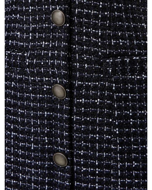 Robe courte sans manches en tweed à sequins Alessandra Rich en coloris Black