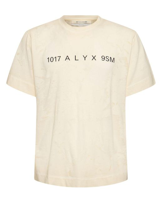 T-shirt con logo di 1017 ALYX 9SM in Natural da Uomo