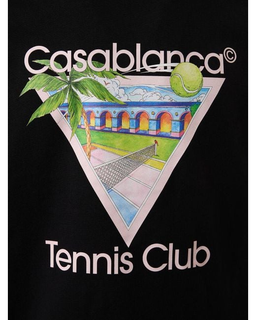 Casablancabrand Black Lvr Exclusive Tennis Club Cotton T-Shirt for men