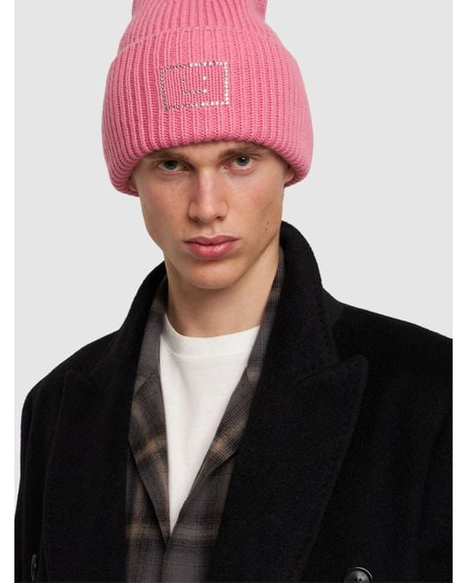 Uomo Cappello Beanie Face di Acne in Pink da Uomo
