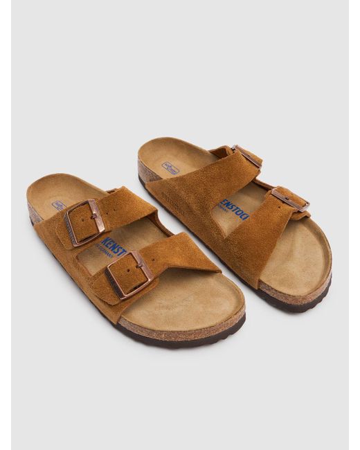 Sandales en daim souple arizona Birkenstock en coloris Brown