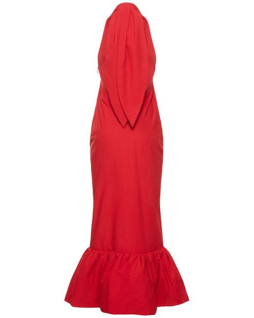 Robe longue en popeline de coton the johana Interior en coloris Red