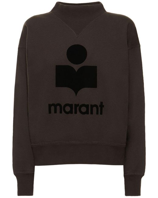 Felpa moby in misto cotone con logo di Isabel Marant in Black