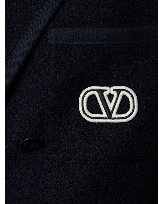 Blazer en tweed à double boutonnage Valentino pour homme en coloris Blue