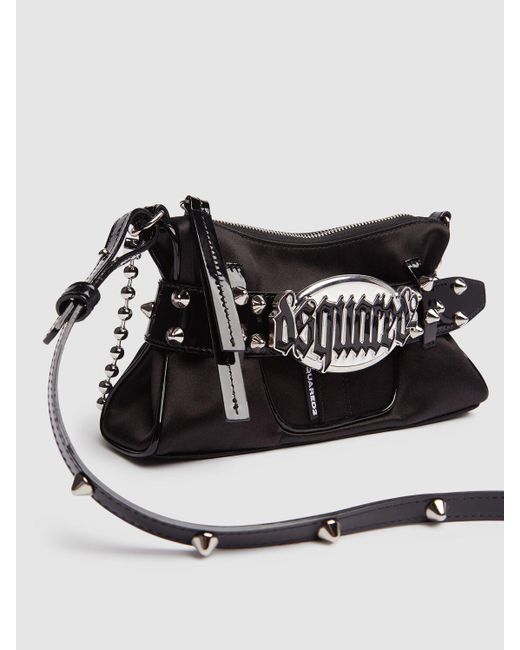 DSquared² Black Clutch Aus Satin "gothic"