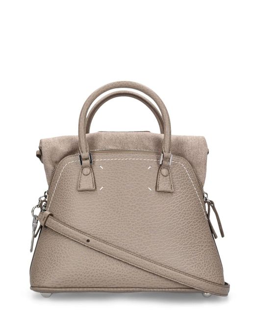 Maison Margiela Gray Mini 5ac Grained Leather Top Handle Bag