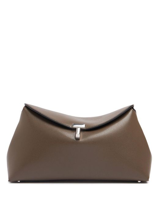 Totême  Brown Lederclutch "t-lock"
