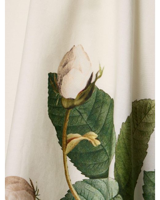 Giambattista Valli White Printed Cotton Poplin Midi Skirt