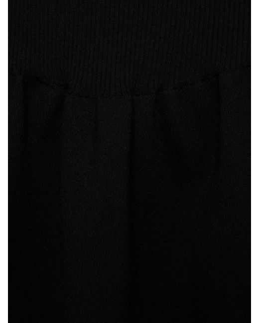 Chloé Black Bell-sleeve Wool-blend Maxi Dress