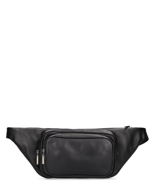 Mattia Capezzani Black Leather Belt Bag for men